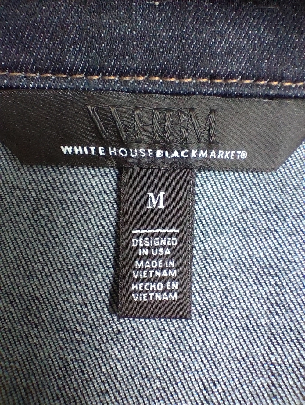 White House Black Market Dark Indigo Denim Jacket sz M - Picture 5 of 8